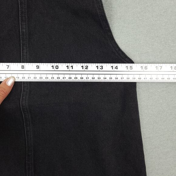 TOPSHOP Moto Washed Black Denim Jumper/Overall Midi Dress Sz 0 Grunge NWT - Picture 11 of 13